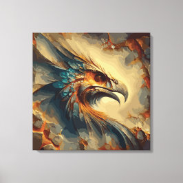 絶滅した鳥の頭 – 抽象芸術のアートワーク キャンバスプリント