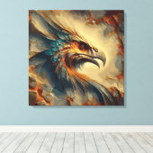 絶滅した鳥の頭 – 抽象芸術のアートワーク キャンバスプリント (インサイチュ (ウッドフロア))