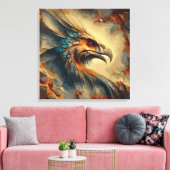 絶滅した鳥の頭 – 抽象芸術のアートワーク キャンバスプリント (インサイチュ (リビング))