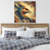 絶滅した鳥の頭 – 抽象芸術のアートワーク キャンバスプリント (インサイチュ (寝室))