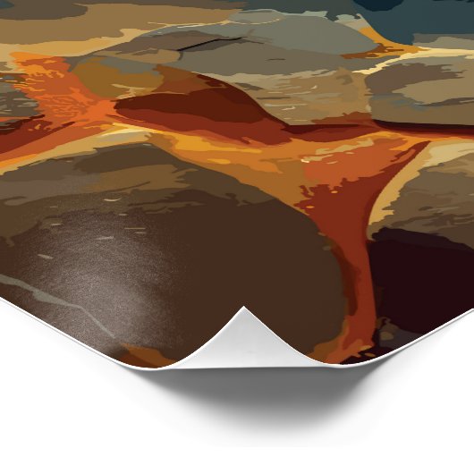 絶滅した鳥の頭 – 抽象芸術のアートワーク ポスター (コーナー)