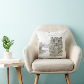 絶滅の危機に瀕したユキヒョウの手の色彩の鮮やかプリントクッション クッション (椅子)