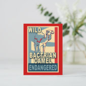 絶滅の危機に瀕した野生のバクトリアポップ・アートのンラクメルアートTシャツ ポストカード (スタンド正面)