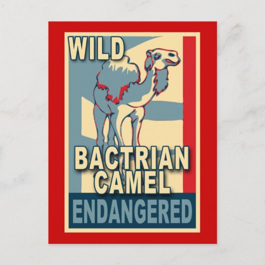 絶滅の危機に瀕した野生のバクトリアポップ・アートのンラクメルアートTシャツ ポストカード (正面)