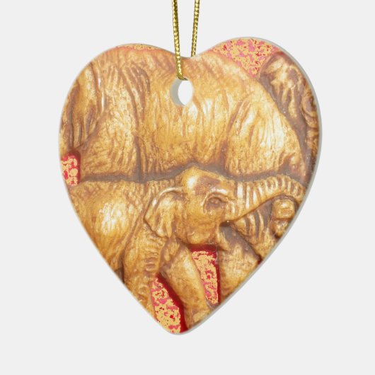 絶滅の危機に瀕しているアフリカゾウ セラミックオーナメント (左)