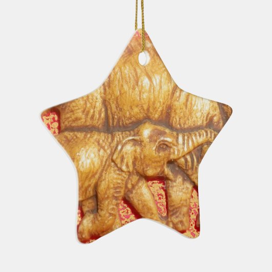 絶滅の危機に瀕しているアフリカゾウ セラミックオーナメント (右)