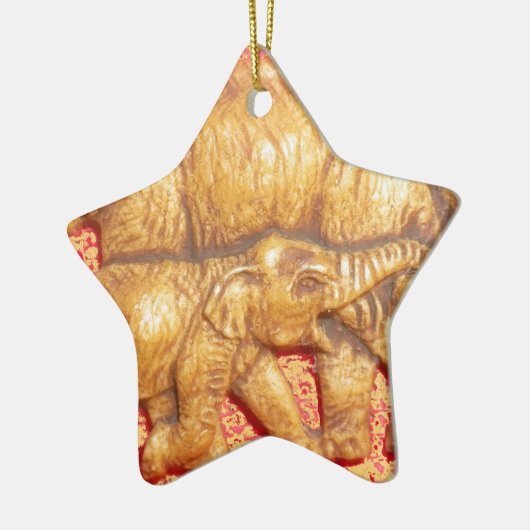 絶滅の危機に瀕しているアフリカゾウ セラミックオーナメント (左)