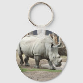 絶滅の危機に瀕している北の白いサイ キーホルダー (正面)