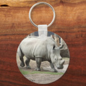 絶滅の危機に瀕している北の白いサイ キーホルダー (正面)