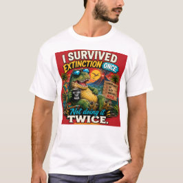 絶滅を乗り越えた – 恐竜の面白いデザイン Tシャツ