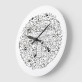 絶滅危惧動物の木星地球スケッチ美術 ラージ壁時計 (傾斜)