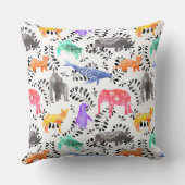 絶滅危惧動物の水彩模様 クッション (裏面)