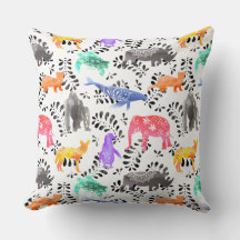 絶滅危惧動物の水彩模様