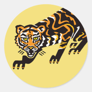 絶滅危惧動物クール- wildcat - TIGER -自然 ラウンドシール
