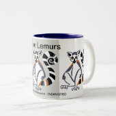 絶滅危惧動物救-  LEMURS -自然 – エコロジー ツートーンマグカップ (正面右)