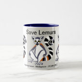 絶滅危惧動物救-  LEMURS -自然 – エコロジー ツートーンマグカップ (中央)