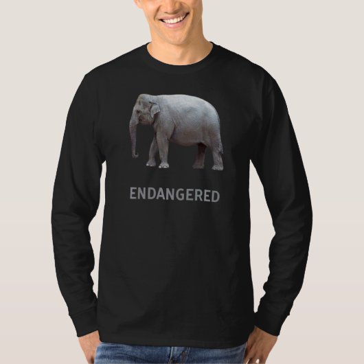絶滅危惧動物種アジアゾウ Tシャツ (正面)