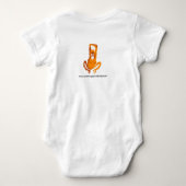 絶滅危惧動物 – かわいいオランウタンTシャツ ベビーボディスーツ (裏面)