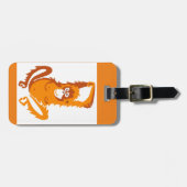 絶滅危惧動物 – オランウタン – 類人猿 – 霊長類オレンジ ラゲッジタグ (正面横)