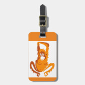 絶滅危惧動物 – オランウタン – 類人猿 – 霊長類オレンジ ラゲッジタグ (正面縦)