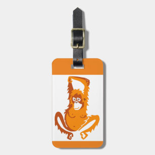 絶滅危惧動物 – オランウタン – 類人猿 – 霊長類オレンジ ラゲッジタグ