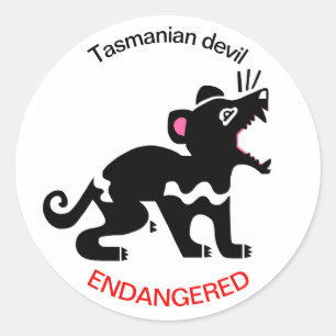 絶滅危惧動物 – クール Tasmanian DEVIL – 野生生物 ラウンドシール