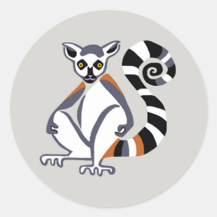 絶滅危惧動物 – リングや輪尾LEMUR -自然 ラウンドシール