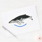 絶滅危惧動物 – Humpback WHALE – 野生生物 –  楕円形シール (封筒)