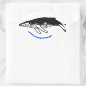 絶滅危惧動物 – Humpback WHALE – 野生生物 –  楕円形シール (バッグ)