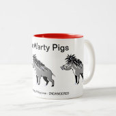 絶滅危惧動物 – I love Warty PIGS -自然- ツートーンマグカップ (正面右)