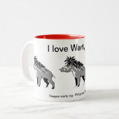 絶滅危惧動物 – I love Warty PIGS -自然- ツートーンマグカップ (正面左)