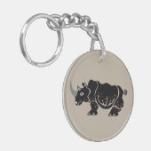 絶滅危惧動物 – RHINOCEROS – 野生生物 – 自然 キーホルダー (正面左)