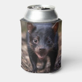 絶滅危惧種のオーストラリア人タスマニア人の悪魔 缶クーラー (缶裏面)