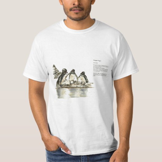 絶滅危惧種のガラパゴスペンギンTシャツ Tシャツ (正面)