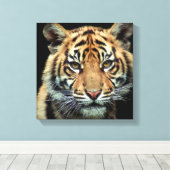 絶滅危惧種のタイガー・カブ キャンバスプリント (インサイチュ (ウッドフロア))