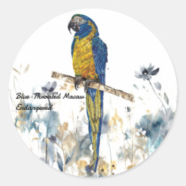 絶滅危惧種のハ色彩の鮮やかメモ ラウンドシール