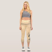 絶滅危惧種のフィリピンイーグルが目を引くアートワーク カプリレギンス (正面)