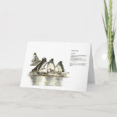 絶滅危惧種の手色彩の鮮やかプリントペンギンありがとう サンキューカード (正面)