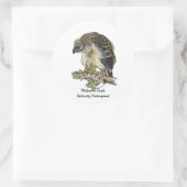 絶滅危惧種の美しいフィリピンイーグルのアートワーク ラウンドシール (バッグ)