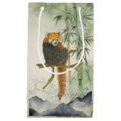 絶滅危惧種の色彩の鮮やか可愛いレッパンダ スモールペーパーバッグ (正面)