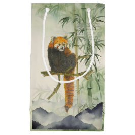 絶滅危惧種の色彩の鮮やか可愛いレッパンダ スモールペーパーバッグ