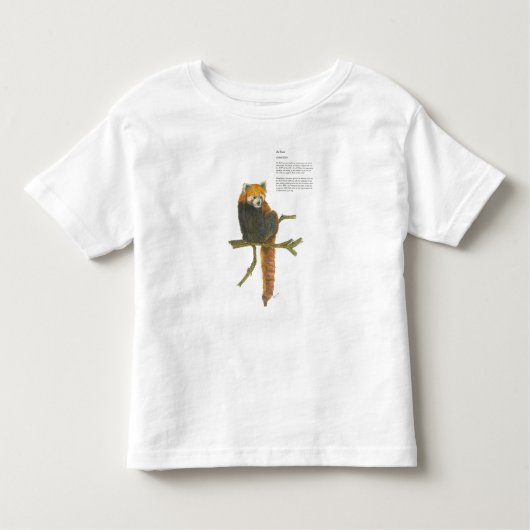 絶滅危惧種の色彩の鮮やか可愛いレッパンダ トドラーTシャツ (正面)