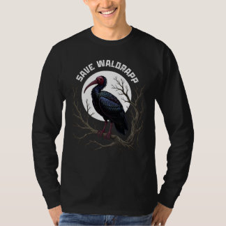 絶滅危惧種の鳥:クロツラヘラサギ Tシャツ
