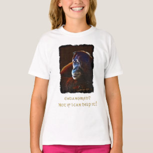 絶滅危惧種オランウータンス野生動物保護シャツ Tシャツ