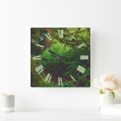 絶滅危惧種オランウータン&レインフォレスト霊長類イメージ2 スクエア壁時計 (ホーム)