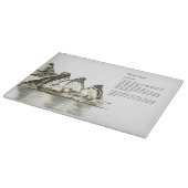 絶滅危惧種ガラパゴスペンギンの手描き カッティングボード (角)