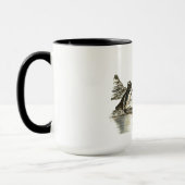 絶滅危惧種ガラパゴスペンギン水彩画 マグカップ (左)