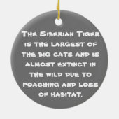 絶滅危惧種シベリアタイガーオーナメント セラミックオーナメント (裏面)