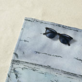 絶滅危惧種ジンベイザメの水彩画 ビーチタオル (インサイチュ)