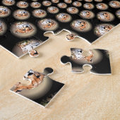 絶滅危惧種チーター催涙マーク ジグソーパズル (側面)